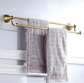 Antique Brass Finish Wall-mounted Double Towel Bar TAB1003 - Click Image to Close