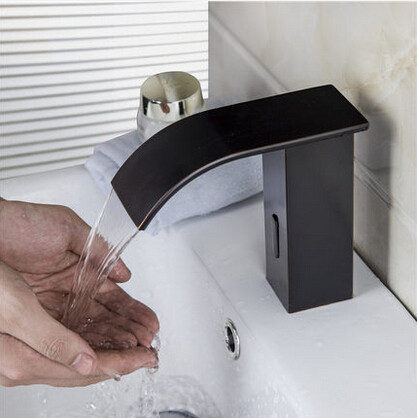 Antique Brass Black Bronze Waterfall Mixer Water Automatic Bathroom Sink Faucet TB0722
