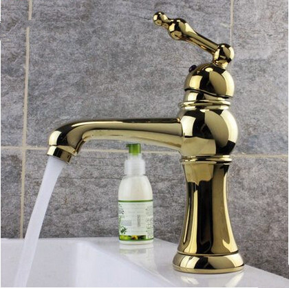 Antique Brass Ti-PVD Bathroom Sink Tap Mixer Water Faucet TD0228 - Click Image to Close