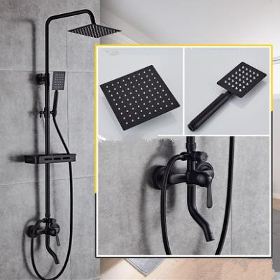 Antique Black Baking Finished Brass Bathroom Waterfall Shower Faucet Set TFB0198S