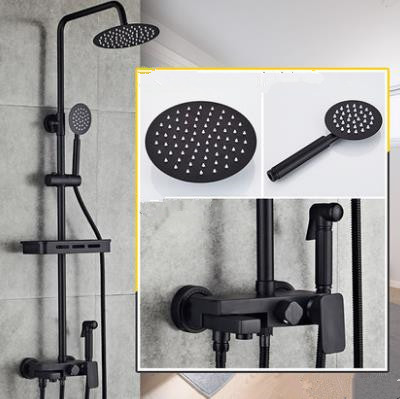 Antique Black Baking Finished Brass Bathroom Waterfall Shower Faucet Set TFB0568