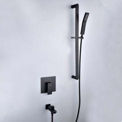 Antique Black Bronze Brass Bathroom Concealed Installation With Lifter Rainfall Shower Set TFB889S