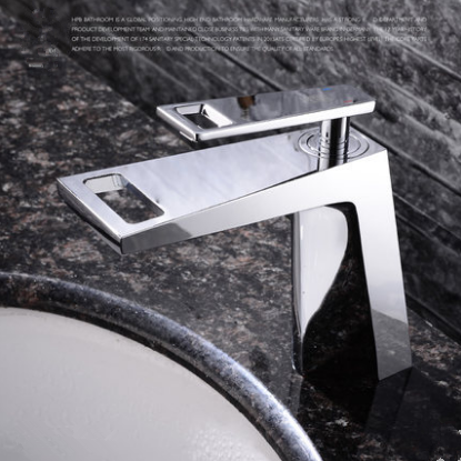 New Brass Chrome Finished Waterfall Mixer Water Bathroom Sink Faucet FHP304 - Click Image to Close