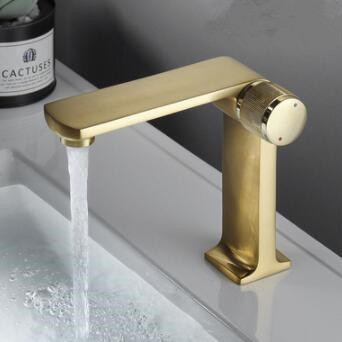 Antique Brass Nickel Brushed Golden Bathroom Sink Tap Mixer Water Faucet TN0278