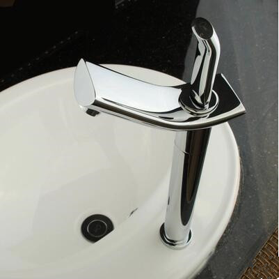 New Brass Single Hole High Version Mixer Bathroom Sink Faucet TS326H - Click Image to Close