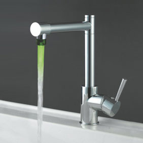 Contemporary Color Changing LED Light Kitchen Faucet - T0465F