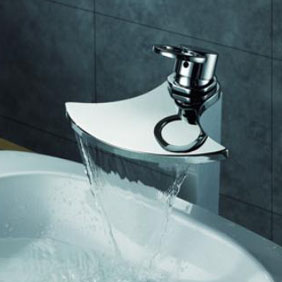 Contemporary Brass Bathroom Sink Faucet - Chrome Finish (Tall) T8016H - Click Image to Close