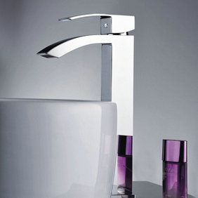 Elegant Solid Brass Bathroom Sink Faucet Chrome Finish Tall T0520H - Click Image to Close