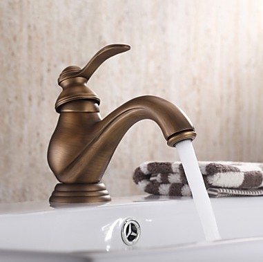 Centerset Single Handle Antique Brass Bathroom Sink Faucet TP0480 - Click Image to Close