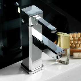 Chrome Finish Solid Brass Bathroom Sink Faucet T0513 - Click Image to Close