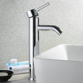 Solid Brass Bathroom Sink Faucet Chrome Finish T0515H - Click Image to Close