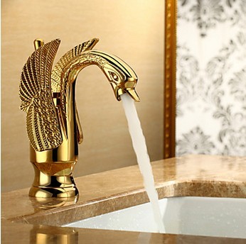 Bionics Design Centerset Bathroom Sink Faucet (Ti-PVD Finish) TP2012G - Click Image to Close
