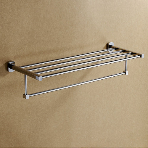 Chrome Finish Bathroom Rack With Towel Bar TCB1004 - Click Image to Close