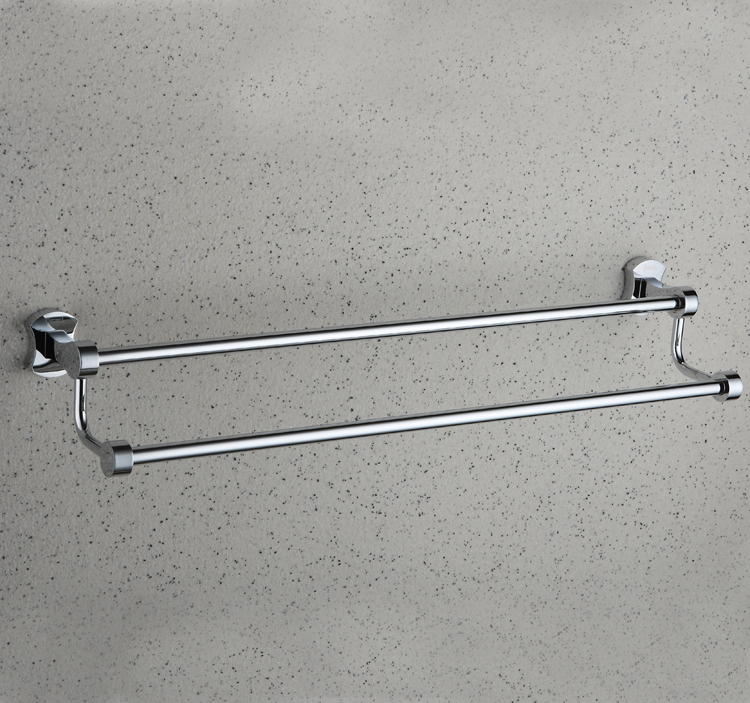 Chrome finished Solid Brass 25 Inch Double Towel Bar TCB2003 - Click Image to Close