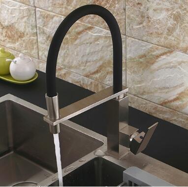 Brass New Designed ORB & Black Rotatable SPRING Mixer Kitchen Faucet F0165OR - Click Image to Close