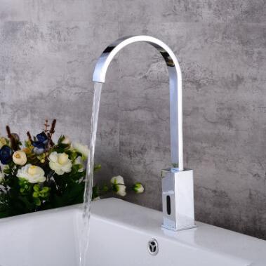 Automatic Bathroom Faucet Brass Chrome Mixer Bathroom Sink Faucet F0200