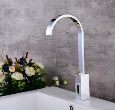 Automatic Bathroom Faucet Brass Chrome Mixer Bathroom Sink Faucet F0200