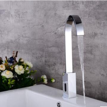 Automatic Bathroom Faucet Brass Chrome Mixer Bathroom Sink Faucet F0200 - Click Image to Close