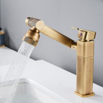 Antique Brass Multi-function Rotatable Mixer Bathroom Sink Faucet FA0298 - Click Image to Close