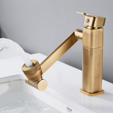 Antique Brass Multi-function Rotatable Mixer Bathroom Sink Faucet FA0298 - Click Image to Close