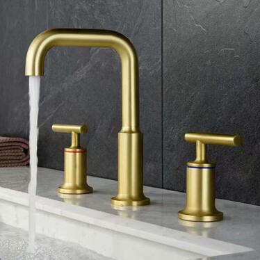 Antique Brass Matte Golden Three-pieces Bathroom Sink Faucets Bath Faucet FA348M - Click Image to Close