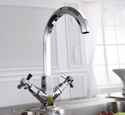 European Style Brass Chrome Kitchen Sink Faucet Mixer Water Faucet FA640C - Click Image to Close