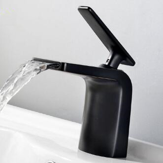 Antique Basin Faucet Black Bronze Brass Watefall Bathroom Sink Faucet FB0107 - Click Image to Close