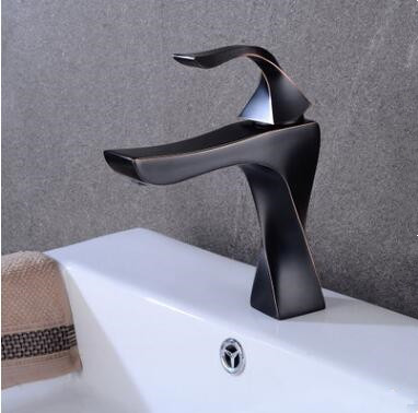 Antique Basin Faucet Art Designed Black Bronze Brass Mixer Bathroom Sink Faucet FB0118S