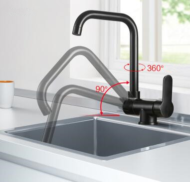 Antique Black Bronze Brass 360° Rotatable Inside Window Foldable Kitchen Sink Faucet FB0188 - Click Image to Close