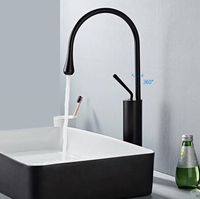 Antique Basin Faucet Black Brass Bathroom Tall Mixer Sink Faucet FB0411H - Click Image to Close