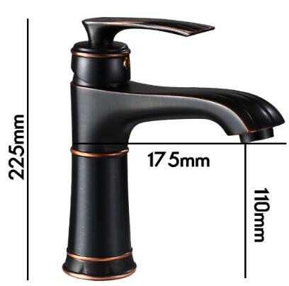 Antique Bathroom Sink Faucet Black Bronze Brass Brushed Finished Mixer Faucet FB0468 - Click Image to Close