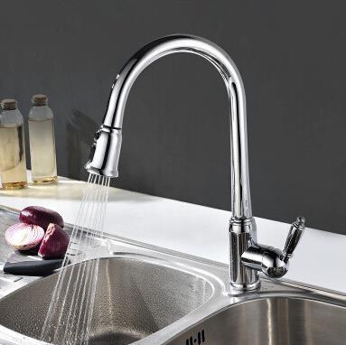 Best Quality Brass Chrome Painted Kitchen Pull Out Sink Faucet FB3011 - Click Image to Close