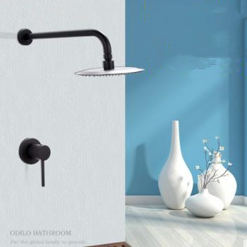 Antique Black Brass Bathroom Concealed Installation Rainfall Shower Faucet FBS0289 - Click Image to Close