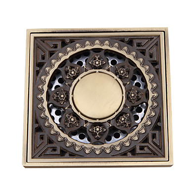 Bathroom Accessory Antique Brass Finish Solid Brass Floor Drain FD005