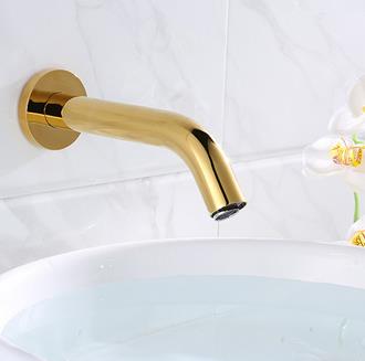 Automatic Golden Printed Bathroom Washing Hands Faucet Wall Mounted Sensor Faucet FG0170