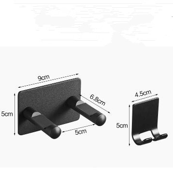 Black Bathroom Shelves No Punching Universal Wall Mounted Hairdryer Holder FHD028 - Click Image to Close