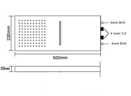 US Standard 304 Stainless Steel Rainfall Rectangle Shower Head HB53B