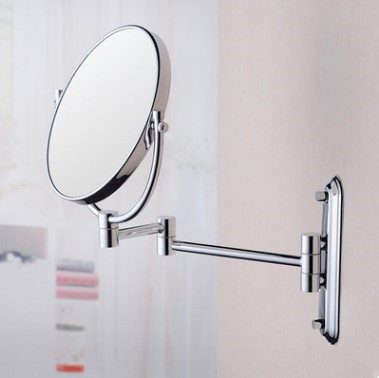 Brass Finished Wall Mounted Two Sides Magnifying Bathroom Mirror MB075 - Click Image to Close