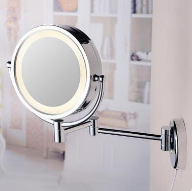 8 Inch Chrome Wall Mounted LED Bathroom Make Up Mirrors MB185 - Click Image to Close