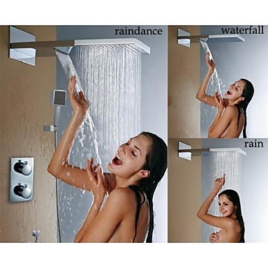 Wall Mounted Brushed Waterfall And Rain Shower Head N2397