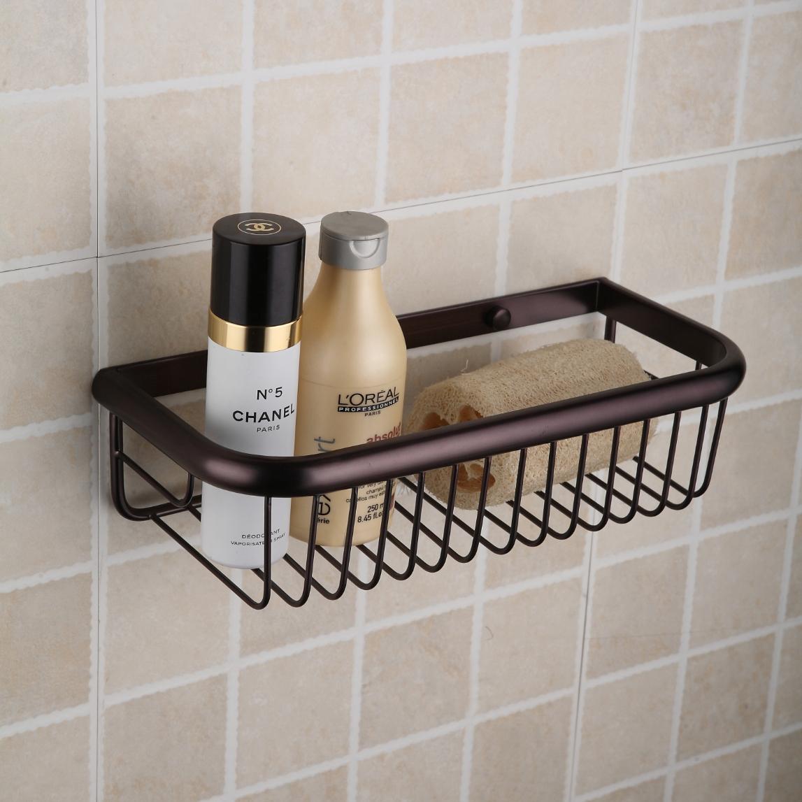 Oil Rubbed Bronze Finish Single Layer Wall-mounted Soap Basket ORB1003 - Click Image to Close