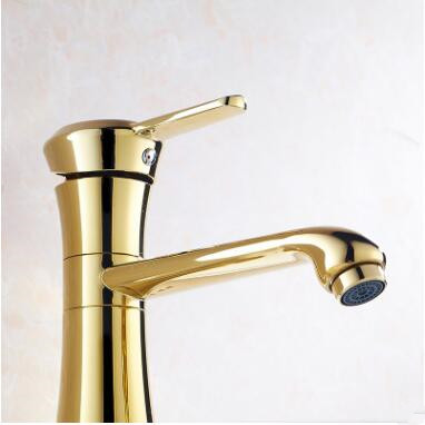 Antique Brass Golden Printed Mixer Bathroom Sink Faucet T0110G - Click Image to Close