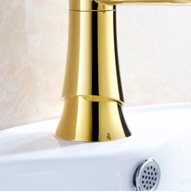 Antique Brass Golden Printed Mixer Bathroom Sink Faucet T0110G - Click Image to Close