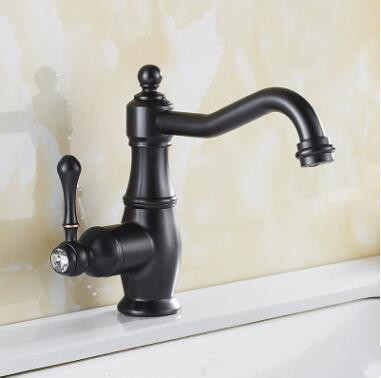 Antique Black Bronze Brass Mixer Water Rotatable Bathroom Sink Faucet T0146B