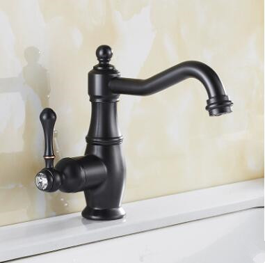 Antique Black Bronze Brass Mixer Water Rotatable Bathroom Sink Faucet T0146B - Click Image to Close