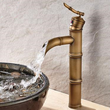 Antique New Designed Bamboo Brass Bathroom Sink Faucet T0150F