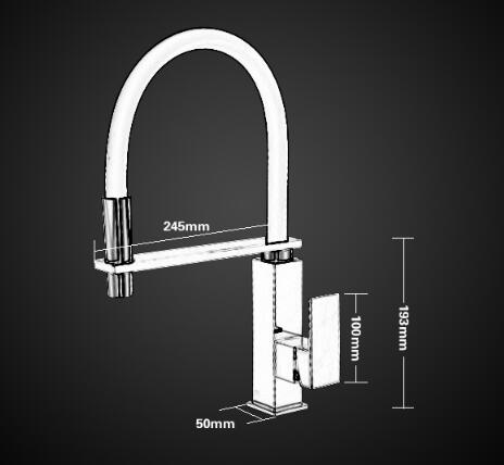 Brass New Designed Chrome & Black Rotatable SPRING Mixer Kitchen Faucet T0165BR - Click Image to Close