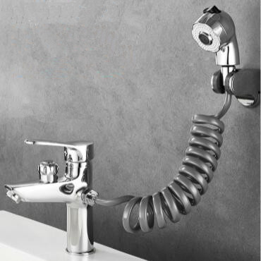 Contemporary Chrome Basin Faucet Brass Mixer with Hand Shower Bathroom Sink Faucet T0165C