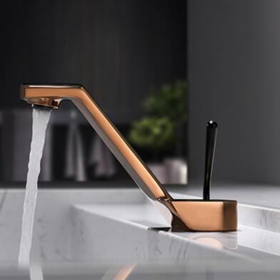 Art Deisgned Rose Gold Brass Hotel/Home Mixer Bathroom Sink Faucet T0190RG - Click Image to Close