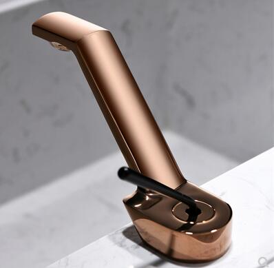 Art Deisgned Rose Gold Brass Hotel/Home Mixer Bathroom Sink Faucet T0190RG - Click Image to Close